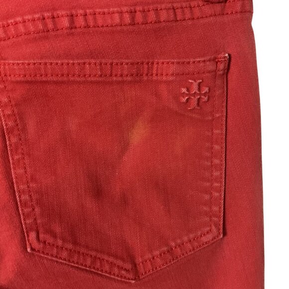 Tory Burch Alexa Cropped Skinny Jeans in Acai Red, size 26 - Picture 4 of 9